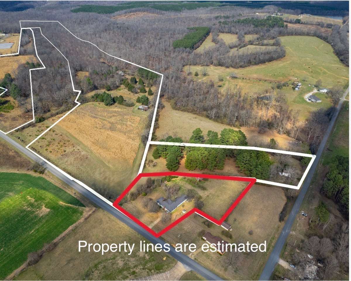 Home and 2+/- Acres. Property lines are estimated. Survey to be conducted as needed.