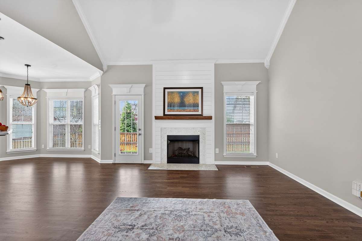 Newly sanded, stained and sealed wood floors are gorgeous!