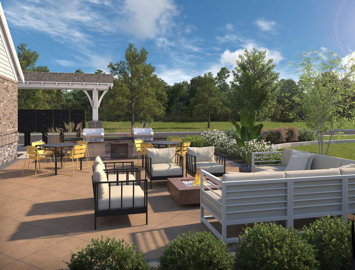 Inviting sitting areas throughout the community pool area offer plenty of space to socialize and enjoy time with neighbors and friends.