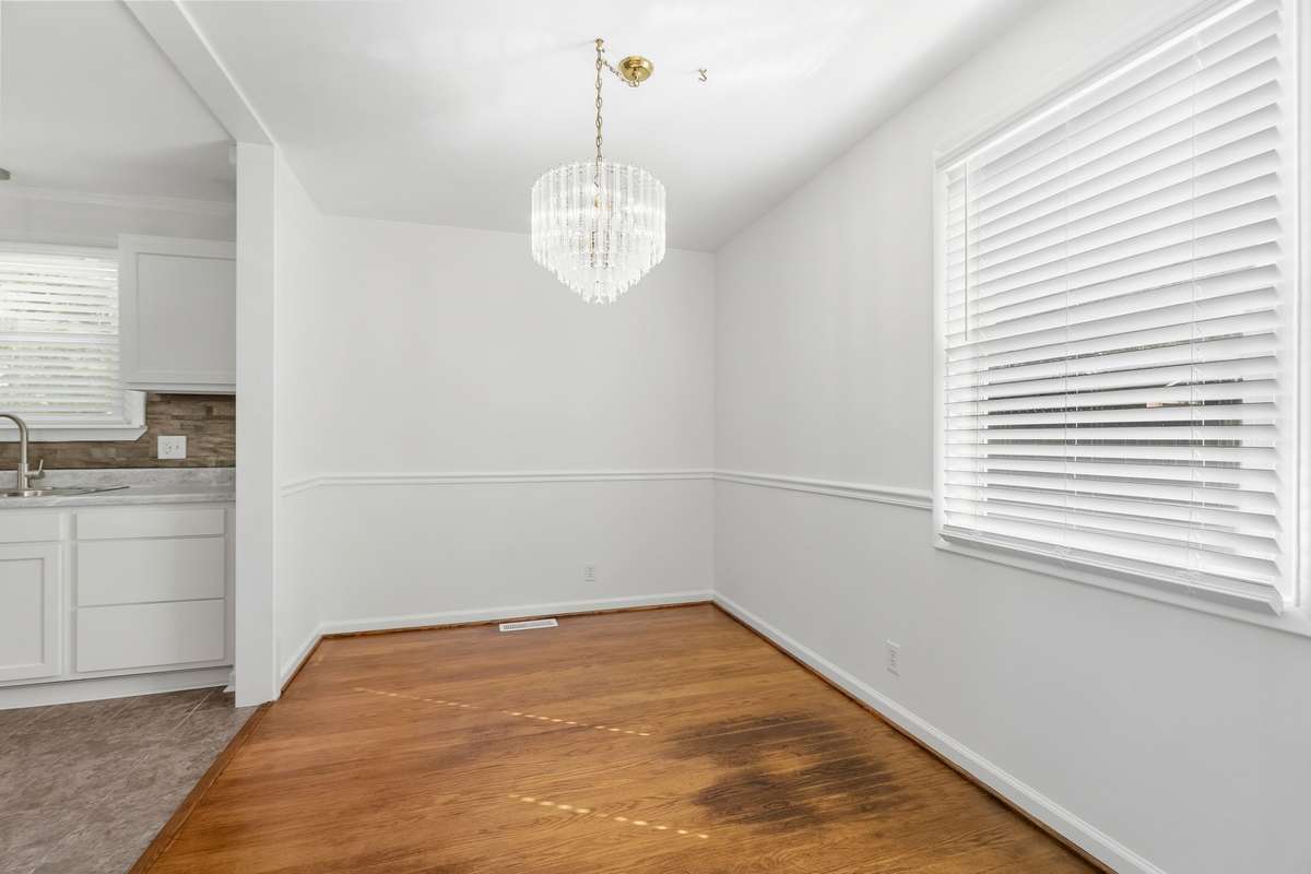 This photo was taken from the living room which is open to the dining room.