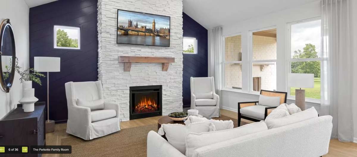 Not actual home. Photo of plan in another state and showing optional features and upgrades.