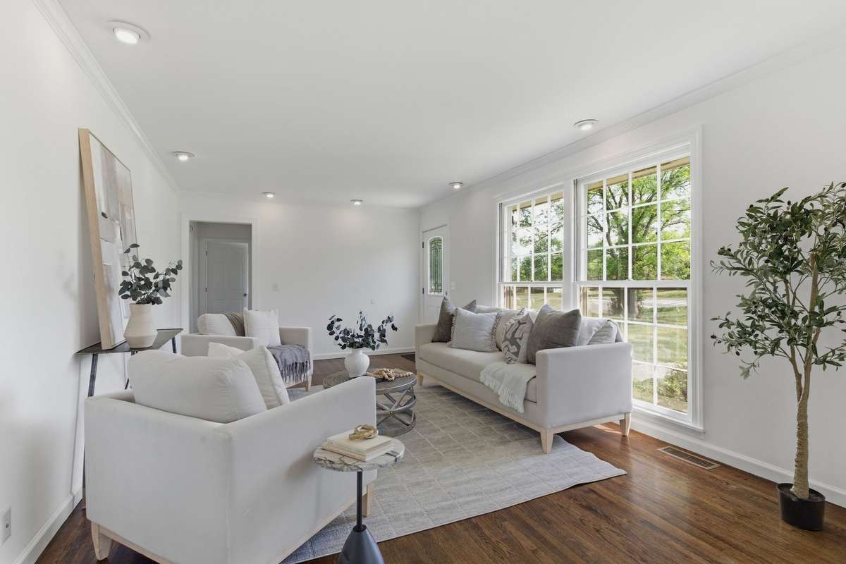 Living area opens to the large dining area.