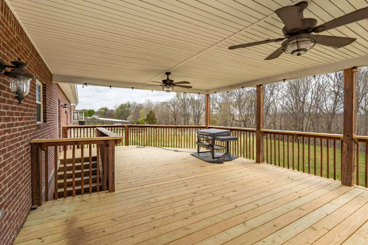 Covered deck with natural gas connections. Grill does not convey
