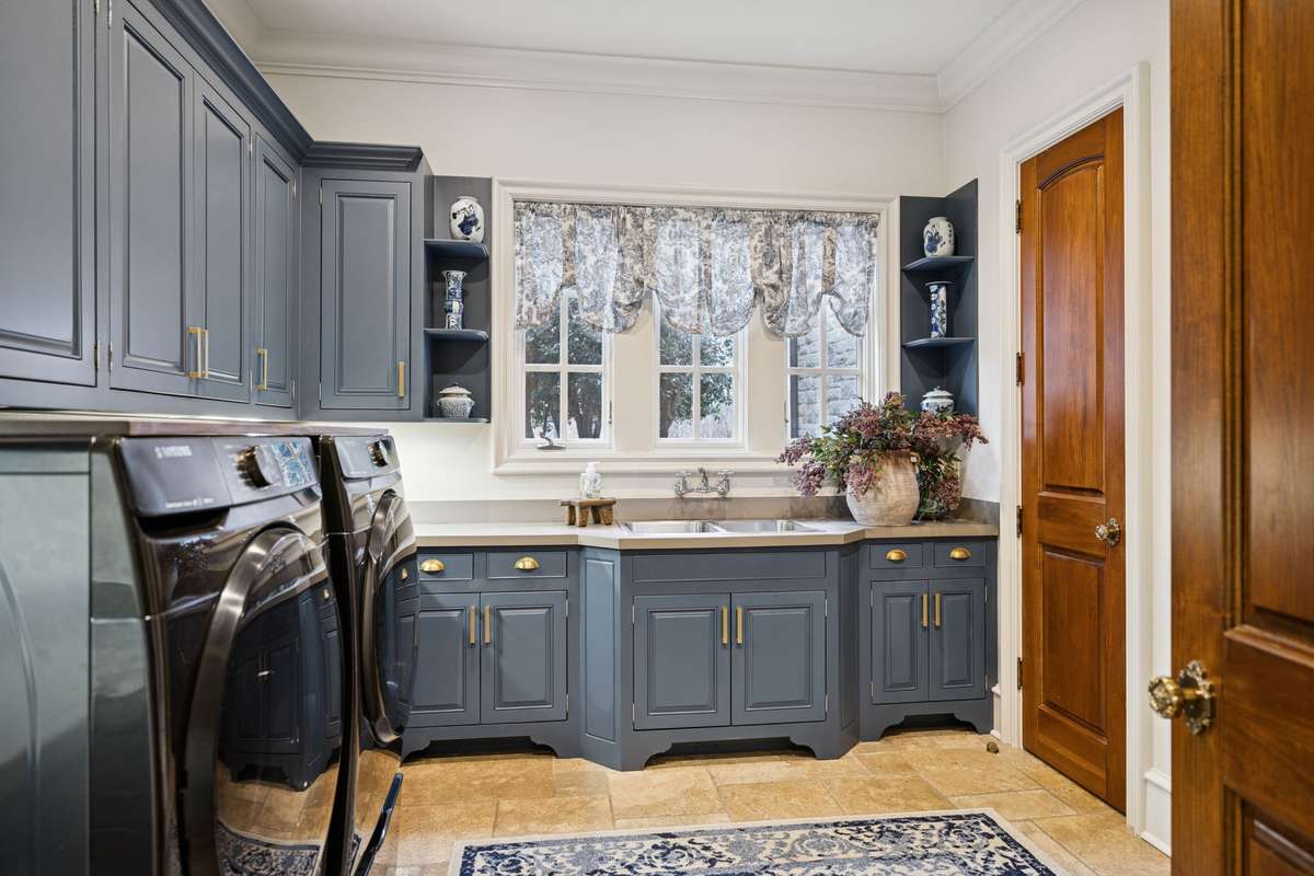 Located on the main level and includes a laundry shoot from the 2nd floor.
