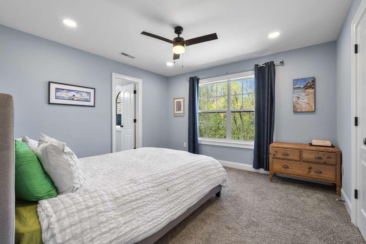An upstairs bedroom.
