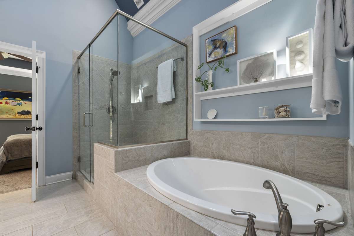 There is also a walk-in shower and soaking tub plus a walk-in closet.