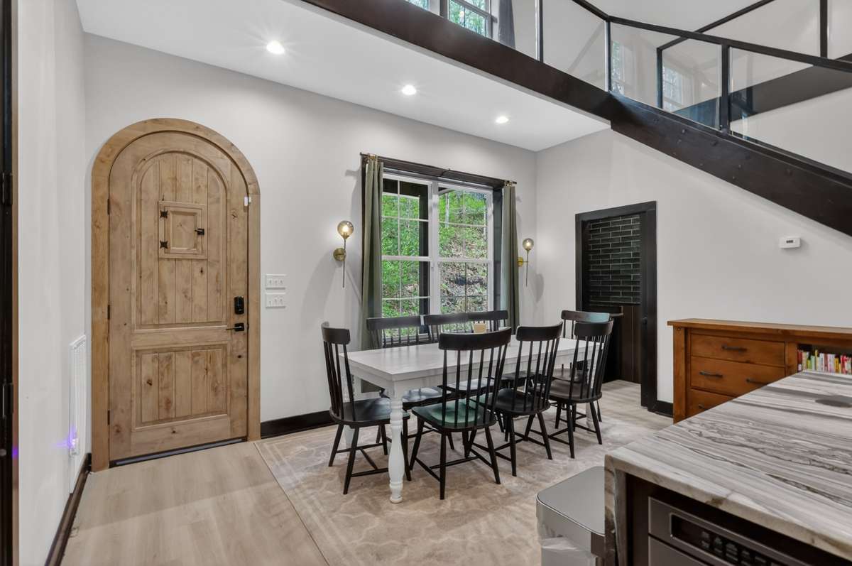 Enjoy beautiful outdoor views right from the dining room table.