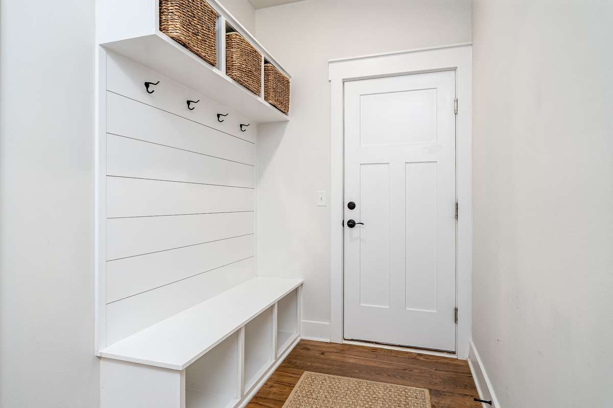 Drop Zone area with Storage, Hooks and Bench- Just off the garage