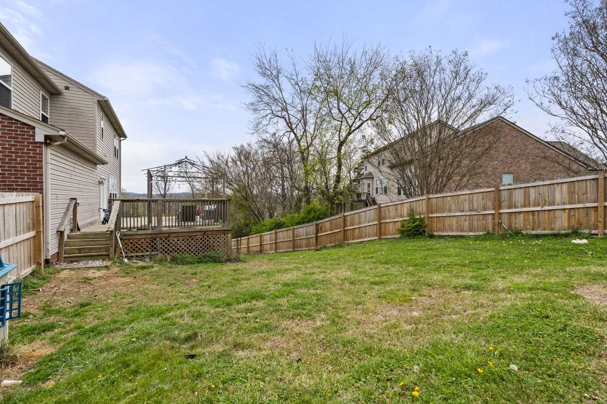 Fenced in back yard.
