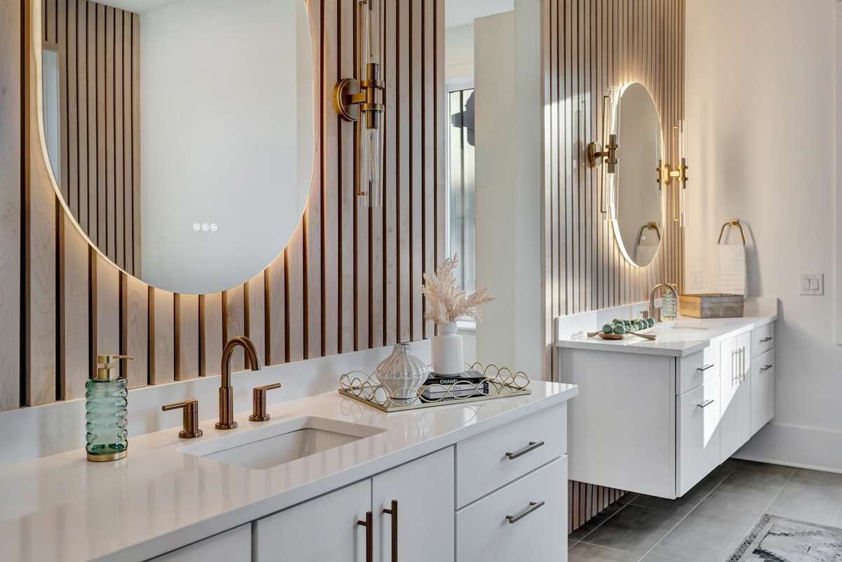 Double Vanities w custom design detailing