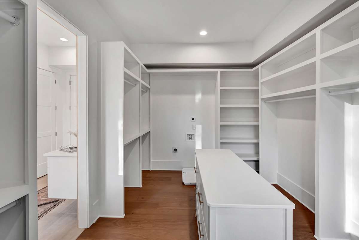 There’s connections for full sized stack washer and dryer an added convenience