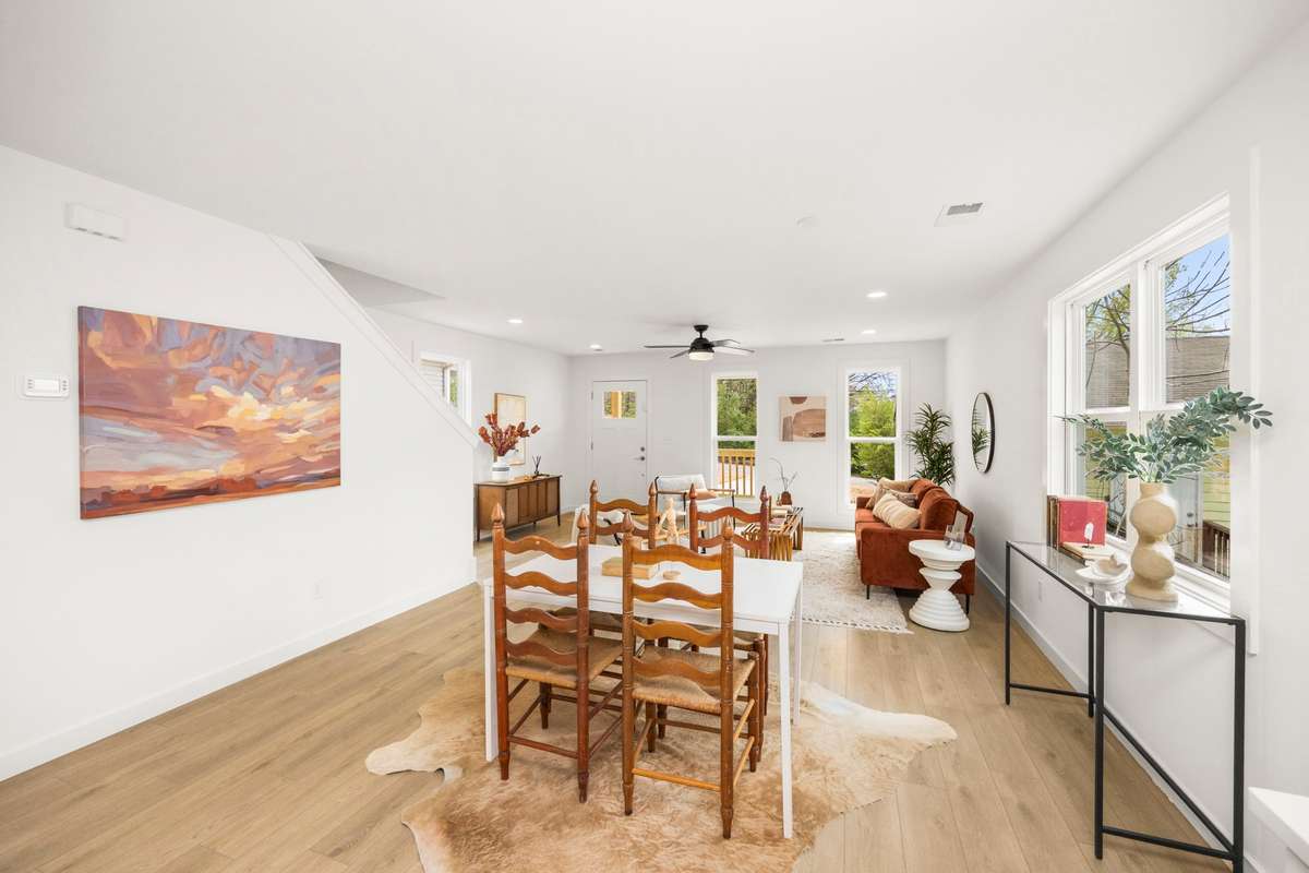 Ample space for a separate dining area