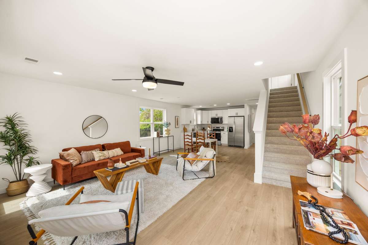 Enter into your spacious and beautiful living area that flows into your dining and kitchen space