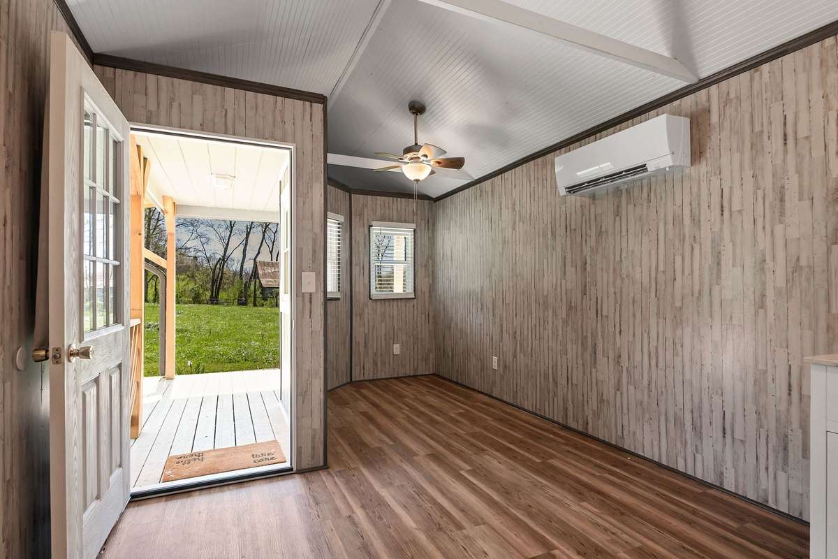 You'll like the mini split unit and loft storage found in the tiny home.