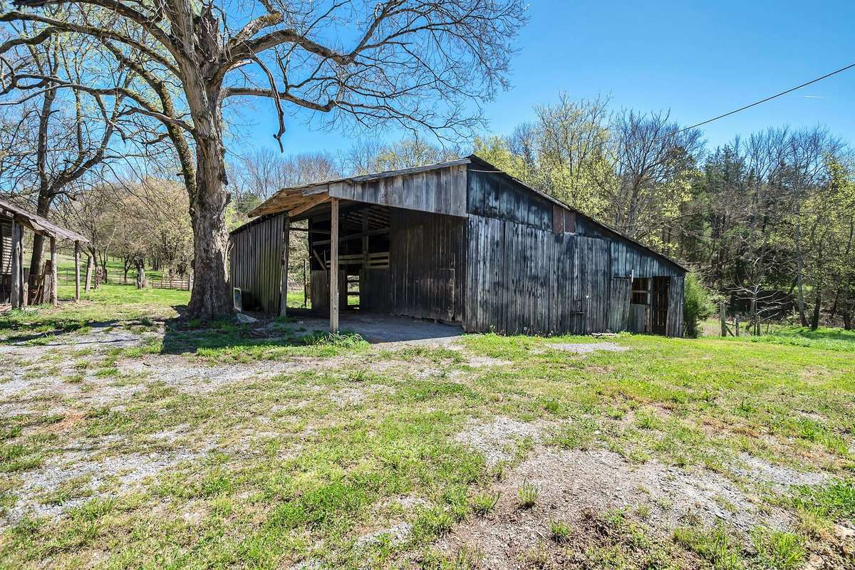 The loft barn is located behind the pole barn and has stalls and plenty of storage space.