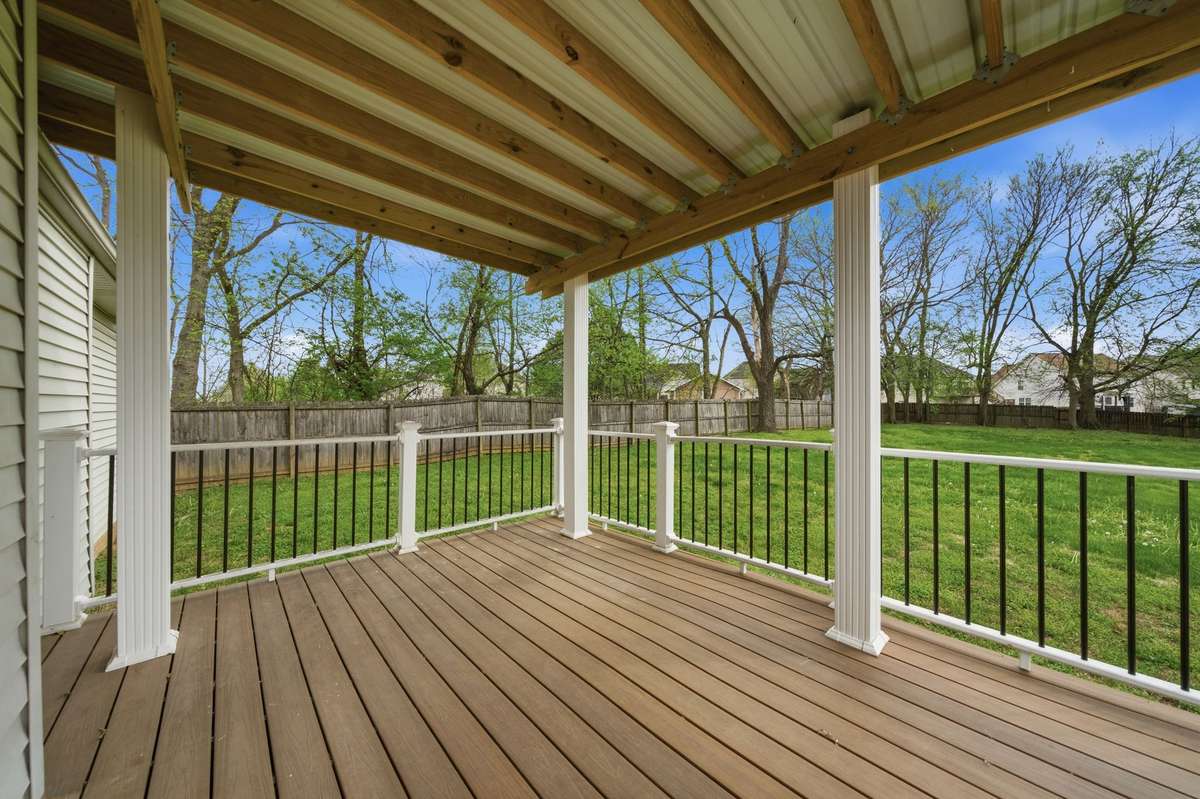New covered back porch and deck
