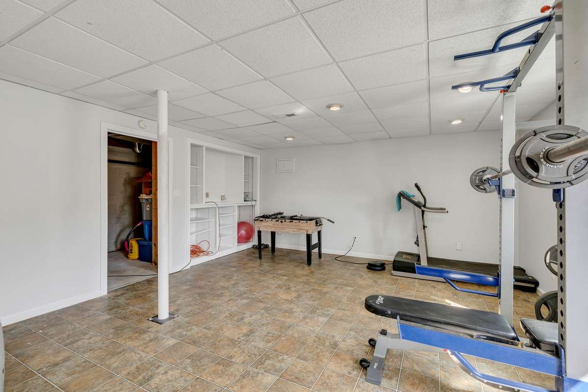 This room in the left center has a large storage closet that could possibly be turned into a bathroom if needed.