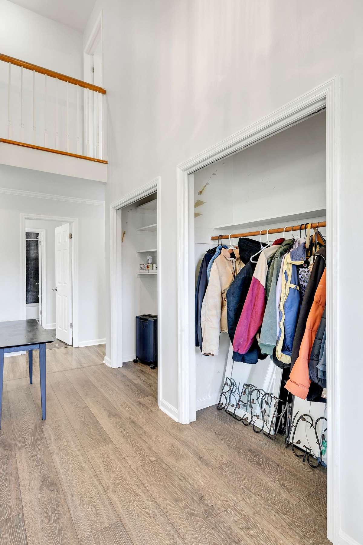 Two large closets in the entry way for extra storage.