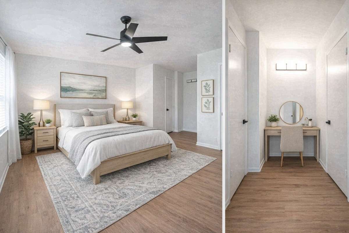 Maste Bedroom & Nook Virtually Staged