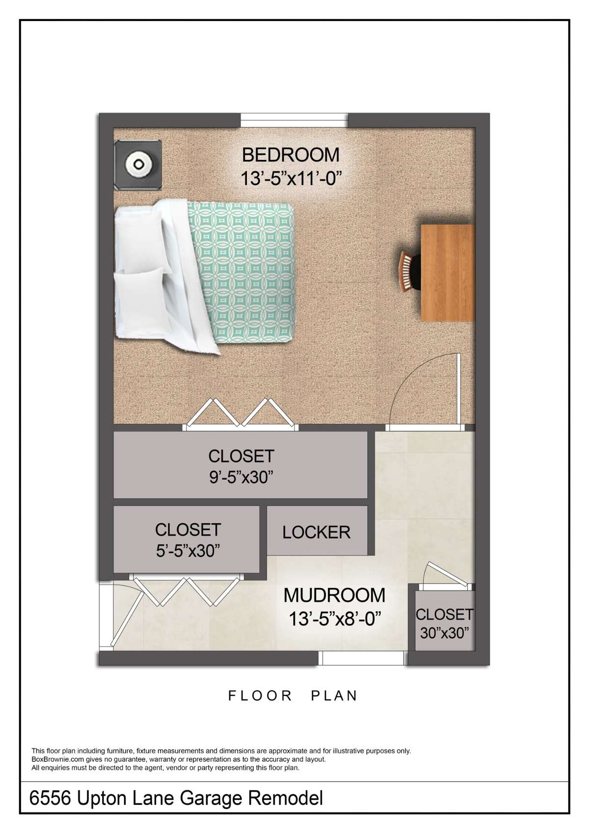A third bedroom can be easily added with a mudroom as well in the current garage