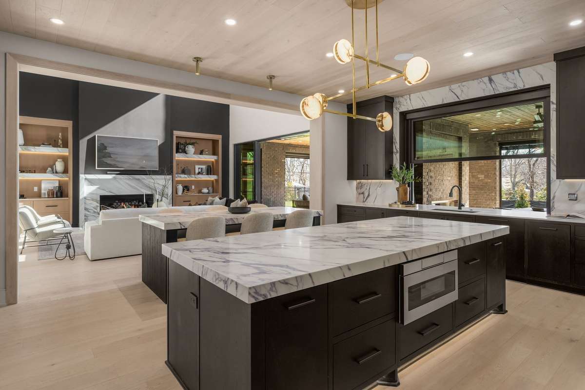 The passthrough window further enhances the seamless connection between indoor and outdoor living.