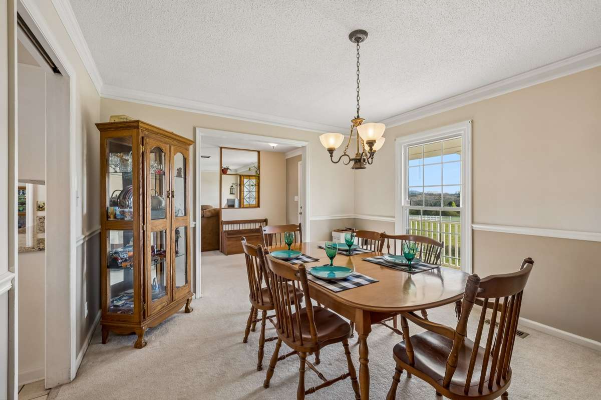 Dining room is off the kitchen