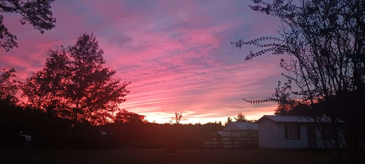 NOT EDITED- Sunset looking from the backyard