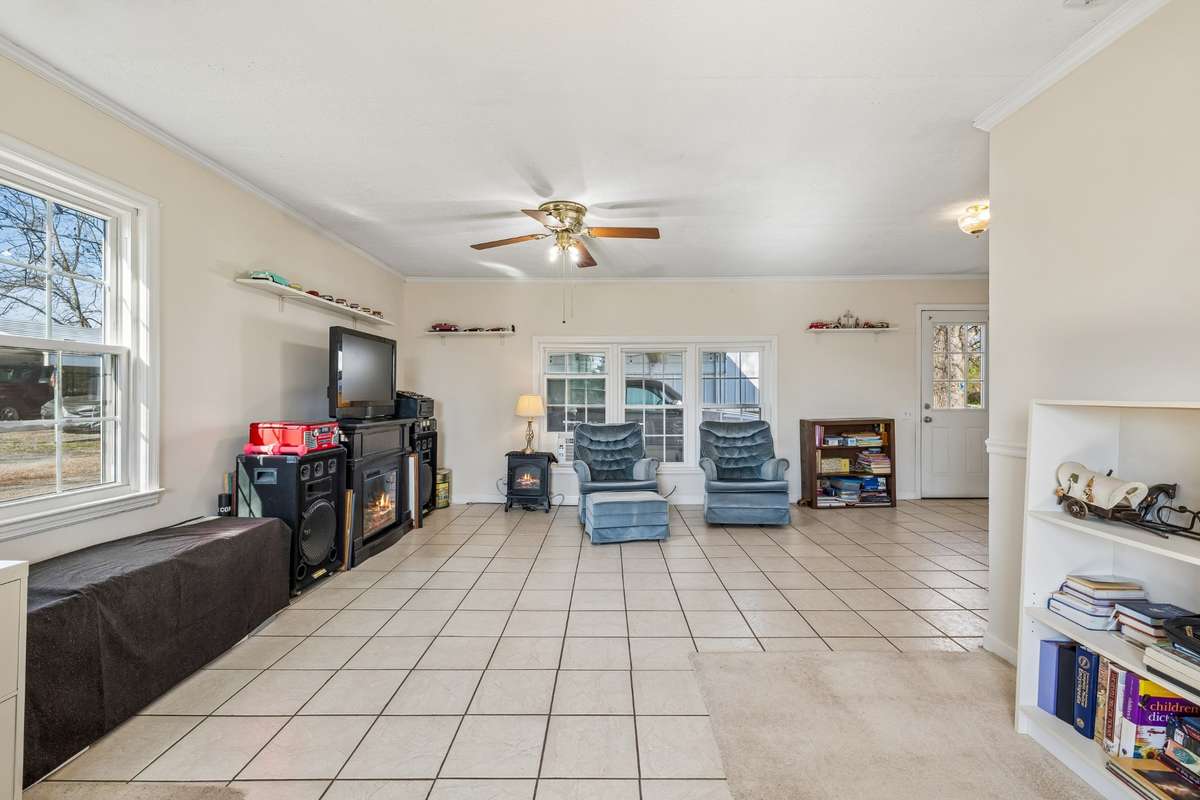 This room has many opportunities.  No stairs going to the outside