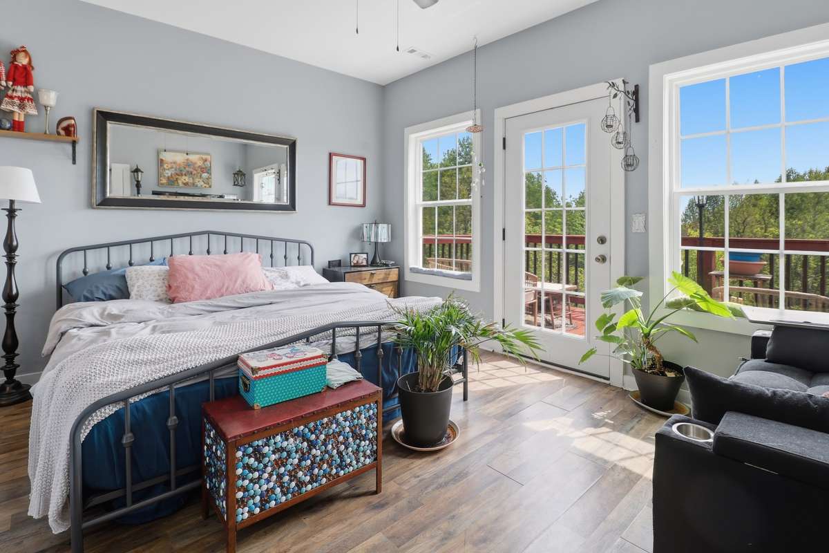 Beautiful natural light flows into the Master