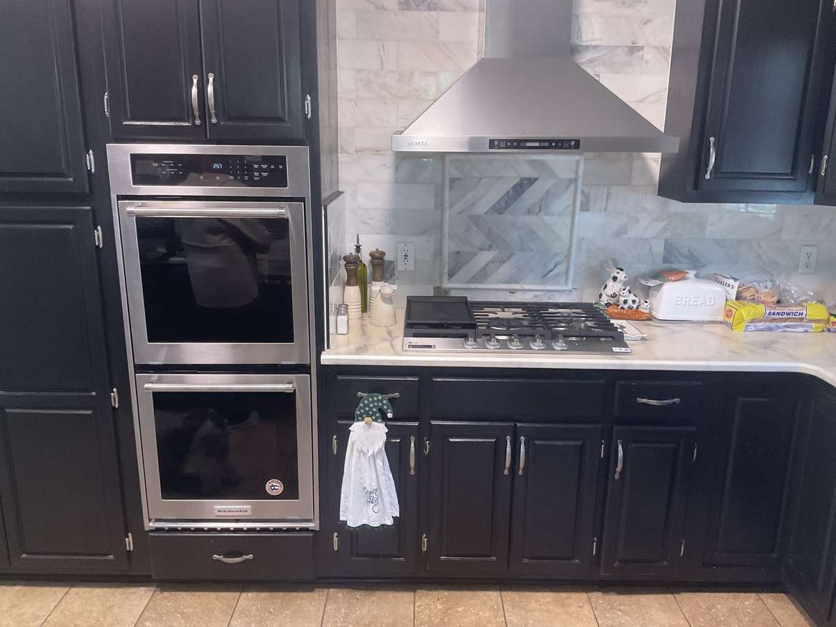New gas stove top along with new ovens. Convection and regular.