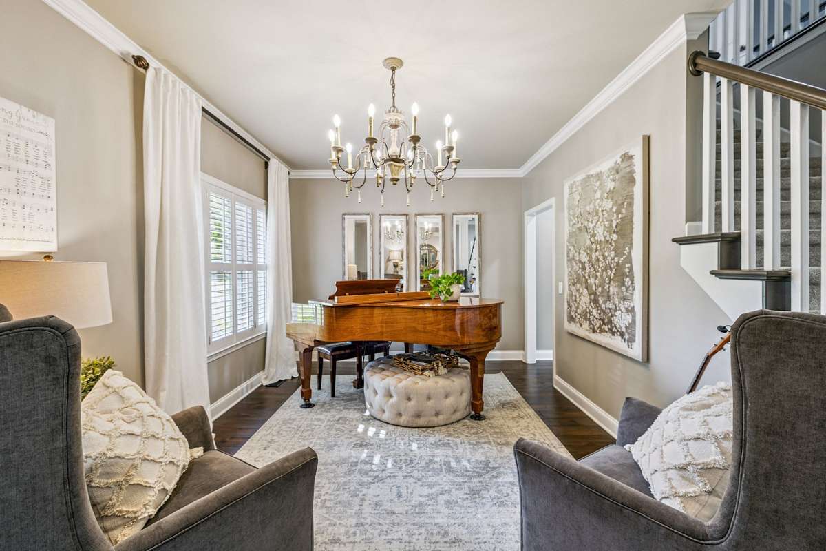 The owner is using the Formal Dining Room as a music room. This home has a large breakfast nook as well.