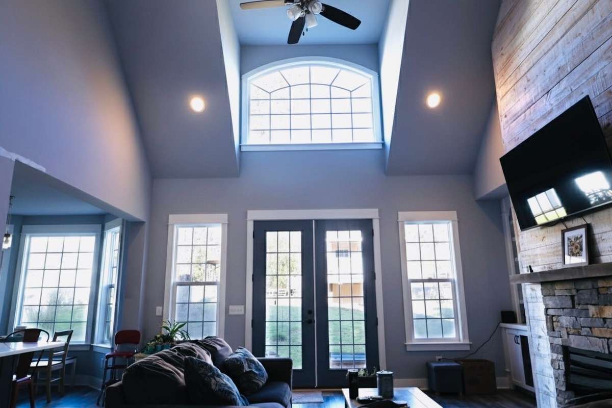 Great room with lots of windows