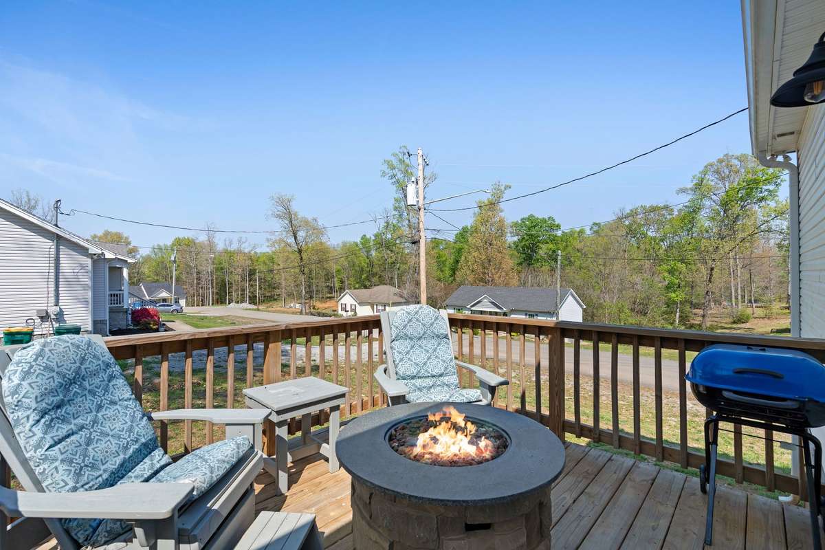 Back Deck ideal for hanging out, cook outs, and enjoying the peace and quiet of this neighborhood.