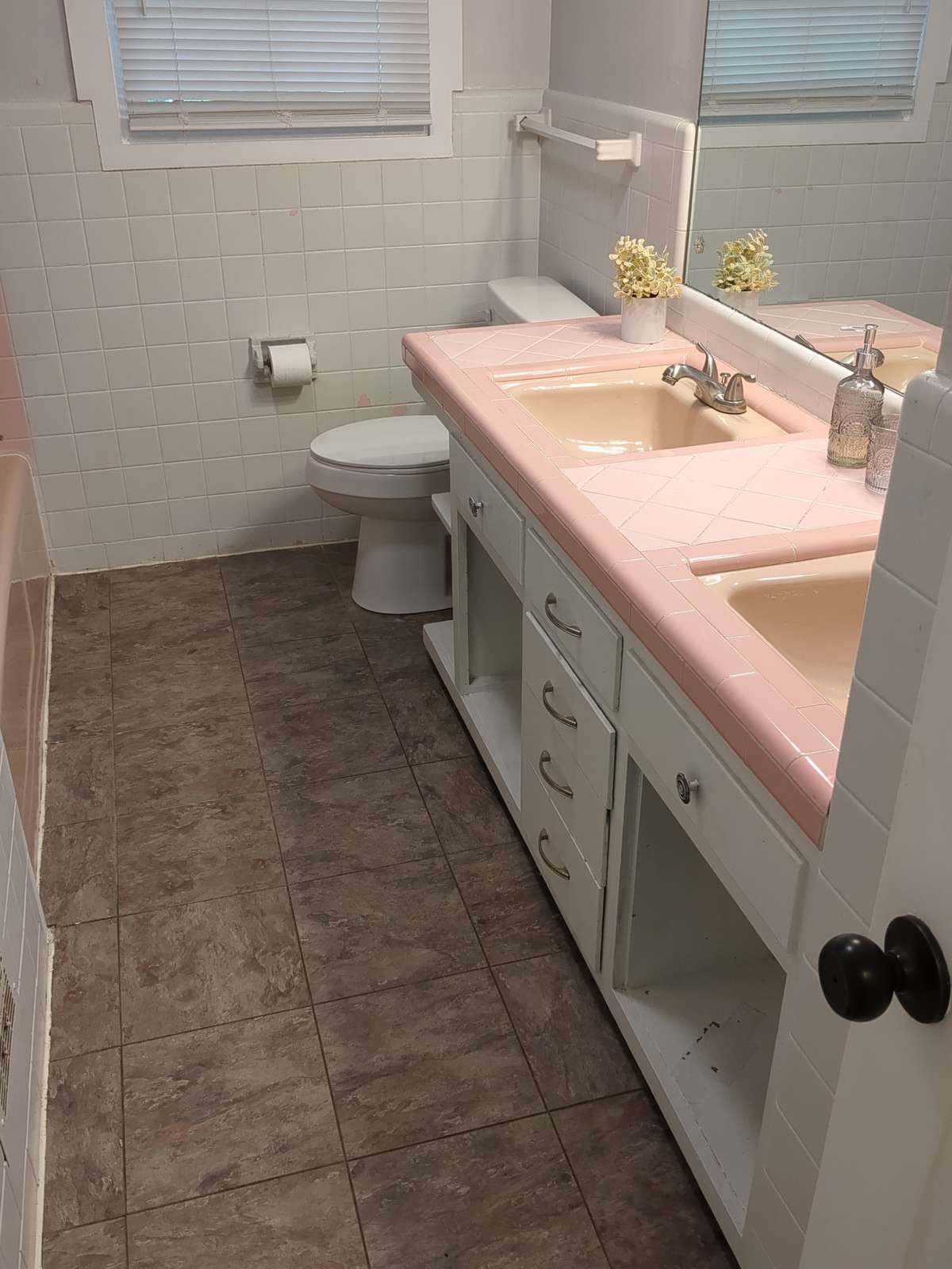 ...and your classic bathroom with double sinks...