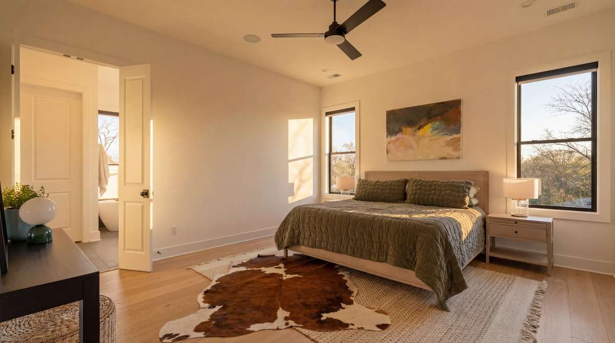 Spacious primary bedroom
