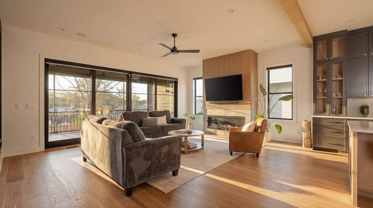 Marvin sliding doors from the living to the outdoor space