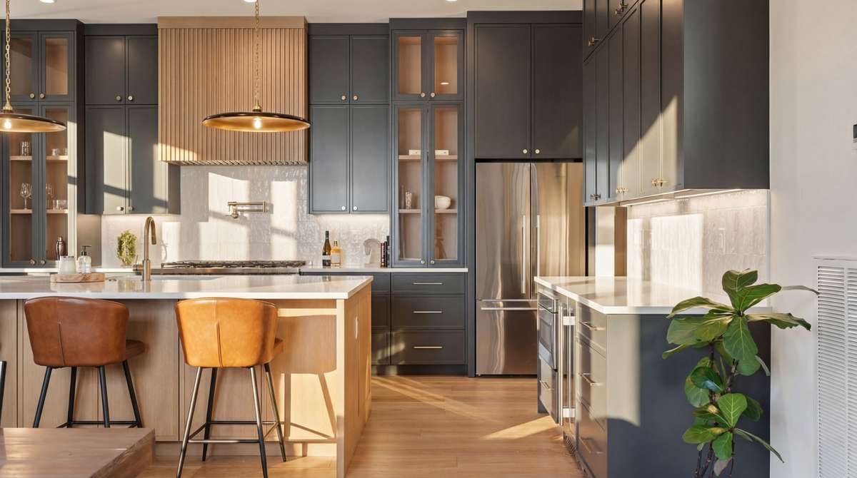 Gorgeous and sleek kitchen with abundant natural light
