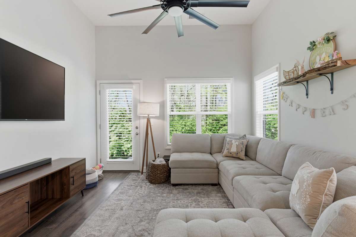 Living room offers lots of extra light