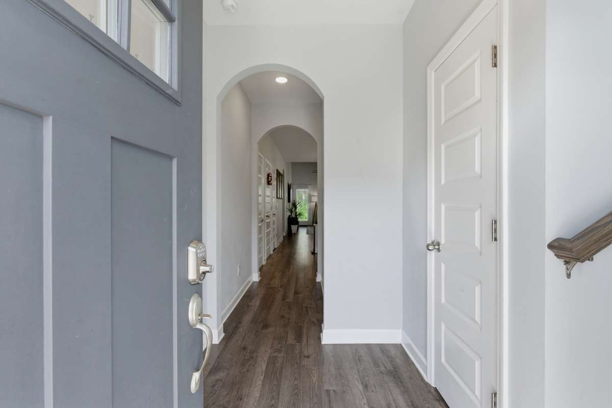 Beautiful entryway with a large coat closet