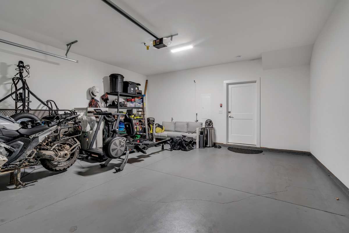 There is enough room for storage and two cars, if arranged with storage nearest the entry to the house.