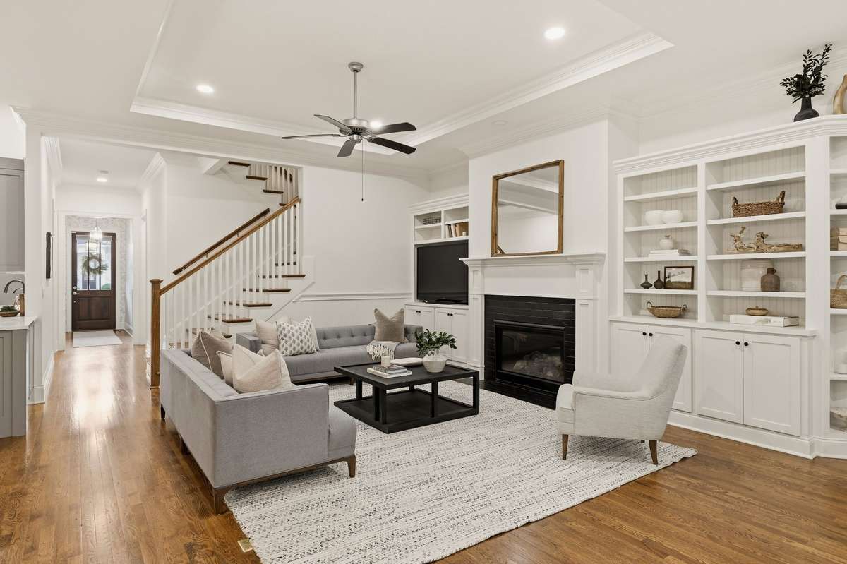 Beautiful built-ins and gas fireplace.