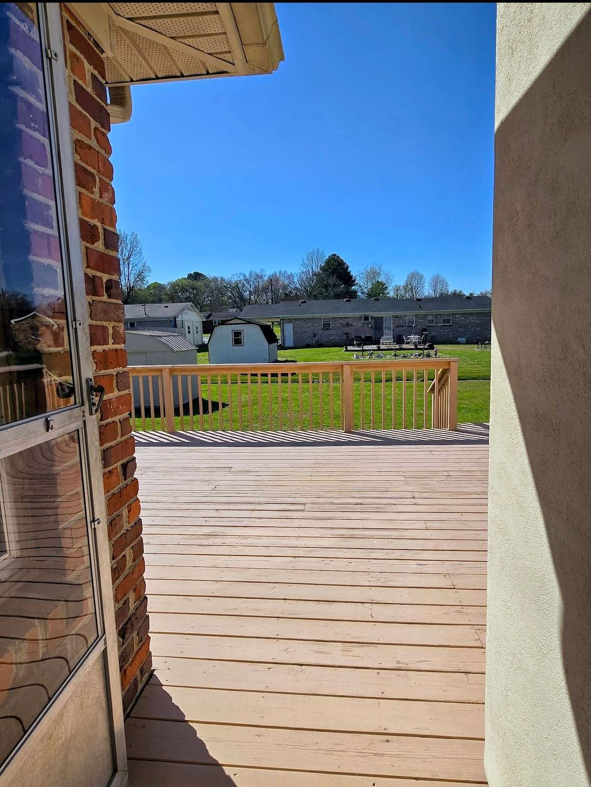View from family room onto back deck.