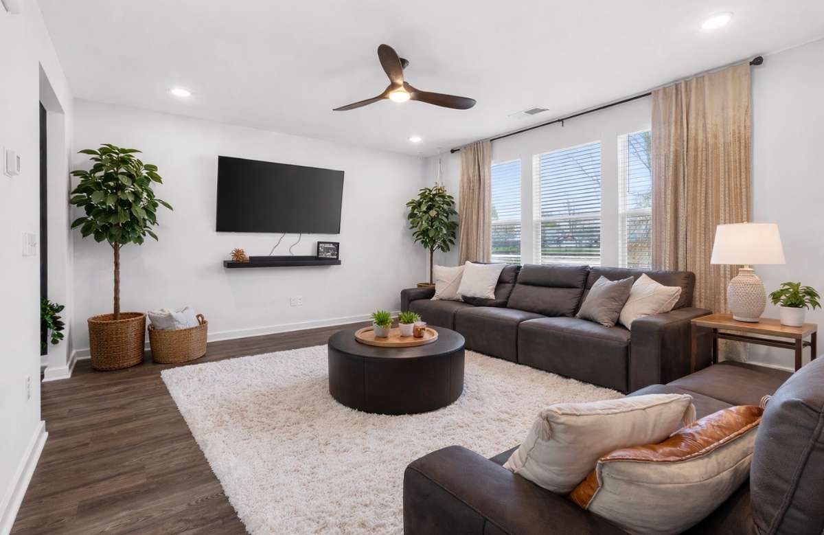 Virtually staged a Family Room!