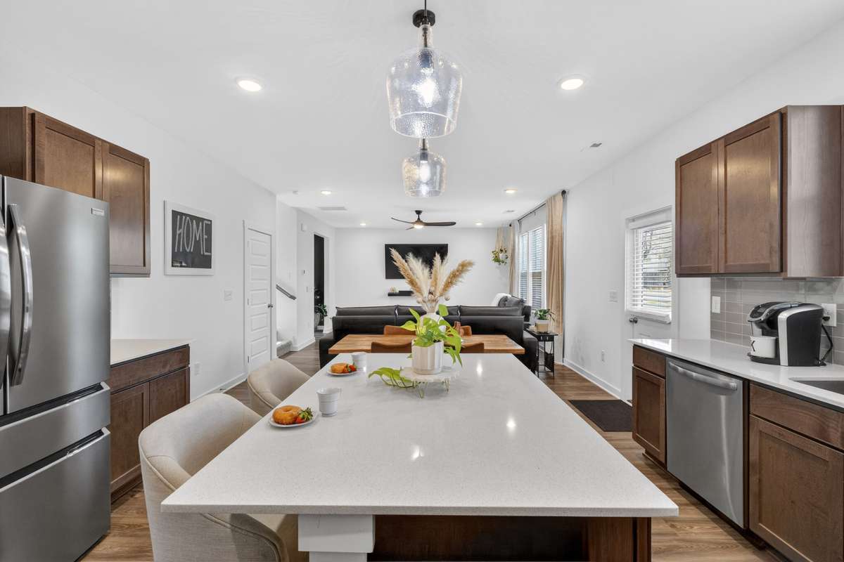 Enjoy friends and family in the open kitchen and dining area!