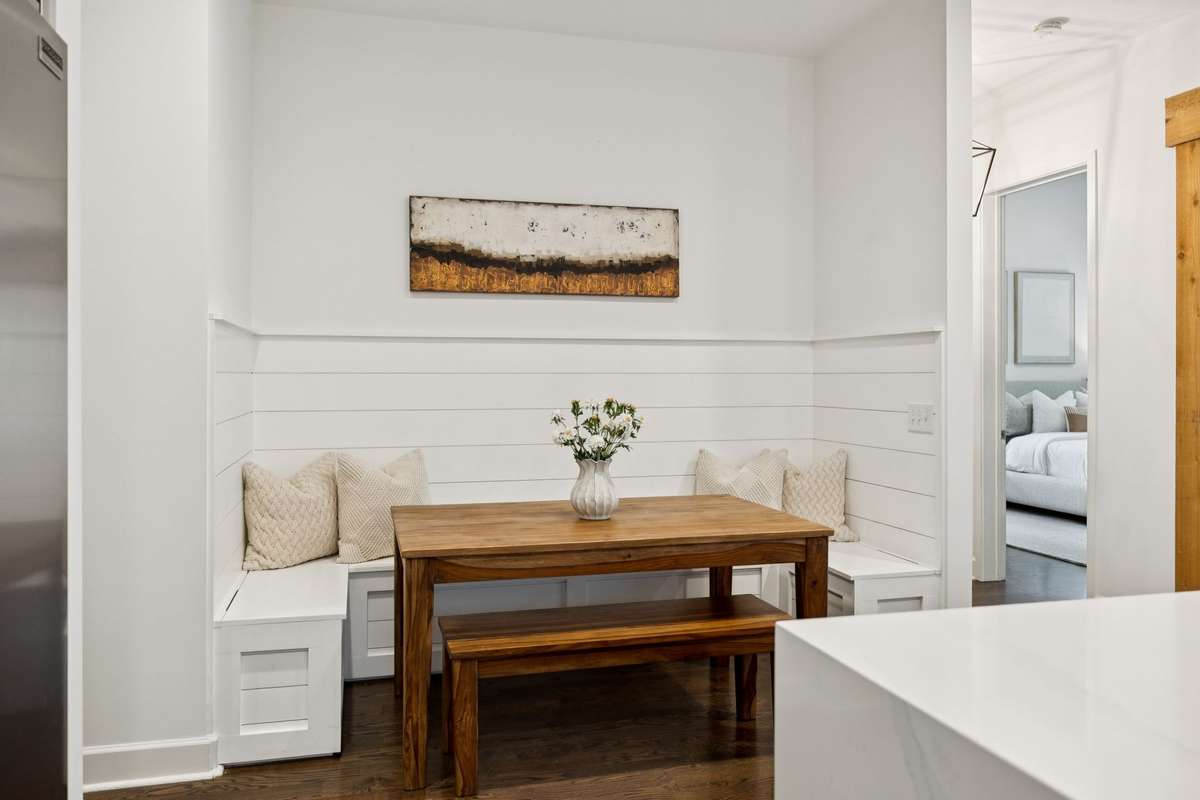 Breakfast nook with built-in banquette seating