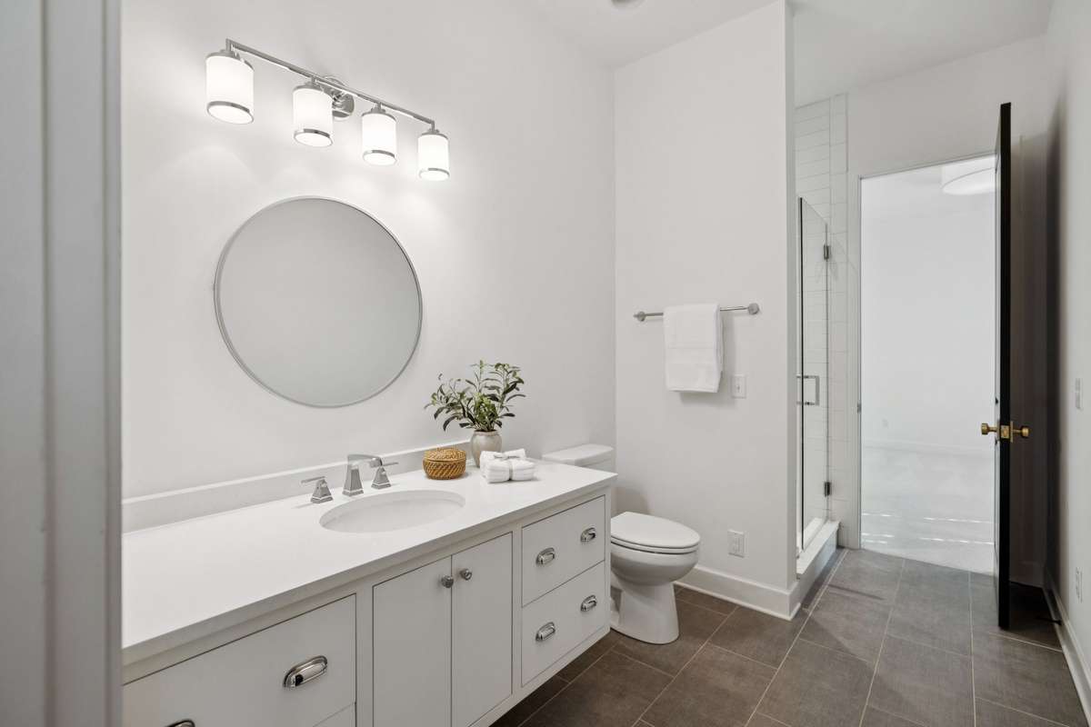 Bathroom for Bedroom 2, with additional access from the bonus room/hallway
