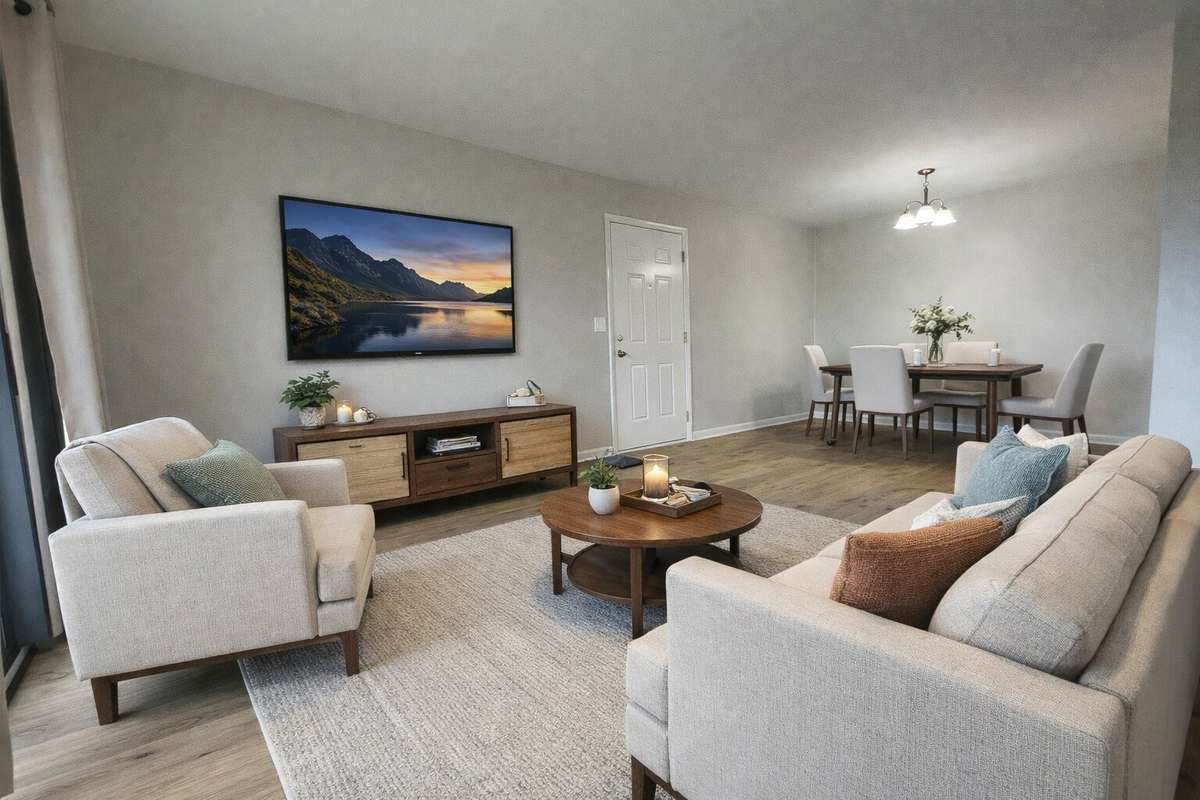 Living room virtually staged