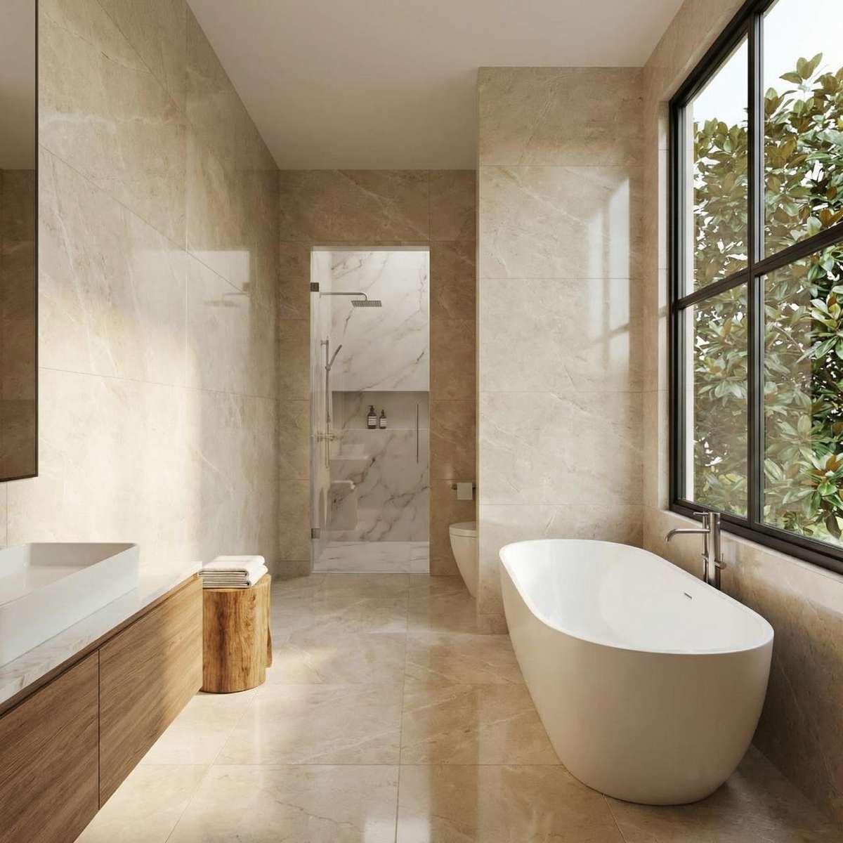 *The rendered images of a main floor primary are purely conceptual and serve as an artistic representation for visualizing the design, and should not be considered an accurate depiction of the actual build.