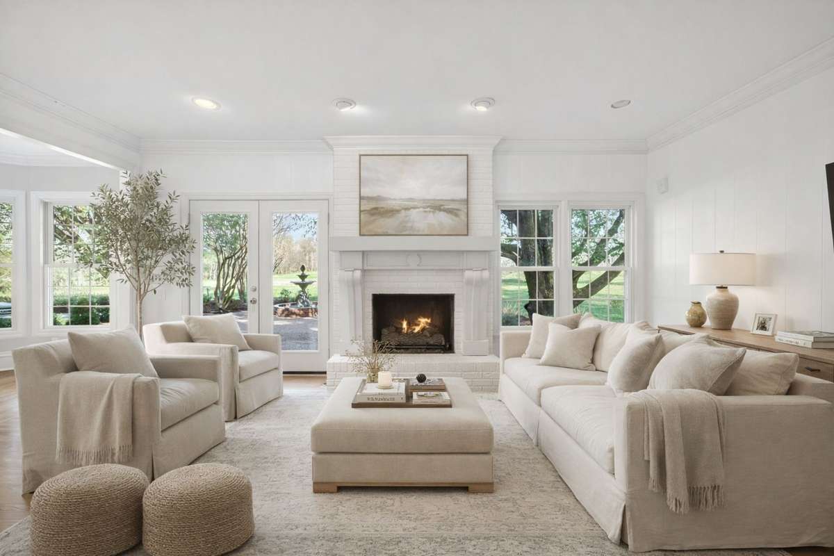 Photo is virtually staged with furnishings. Please see next photo for present condition.