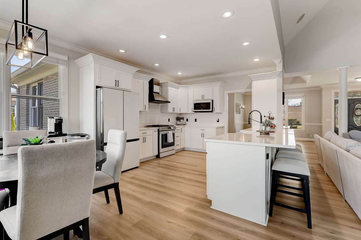 Kitchen with generous counter space, abundant cabinetry, and a functional layout designed for both everyday cooking and hosting.